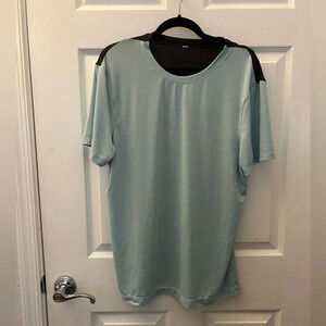 Lululemon MicroStripe Colorblock Short Sleeve Performance Tee Shirt M